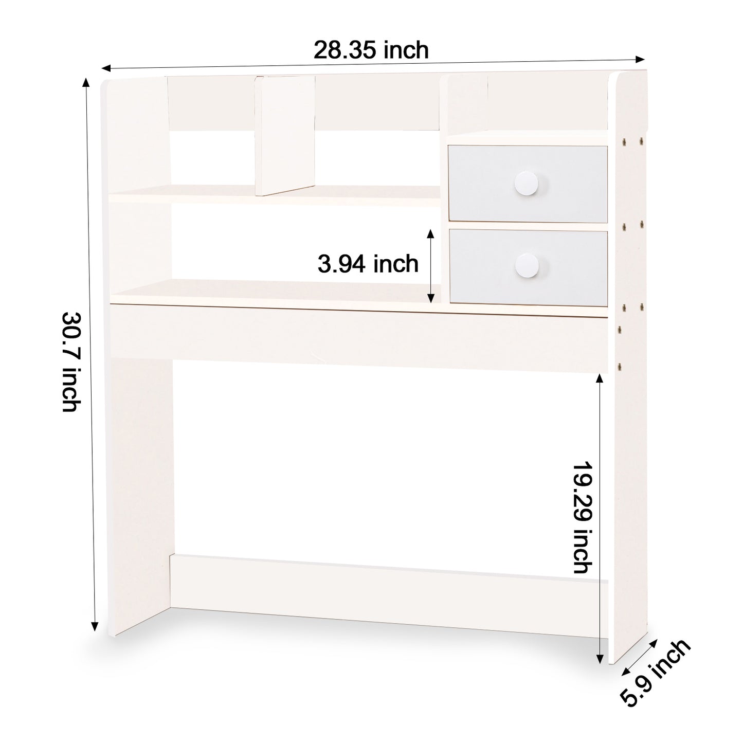 YGYQZ Wood Desk Shelf Organizer, Desk Table Shelf for Comuputer Display Shelf Rack Storage Stand for Office, Home, Dorm (White)